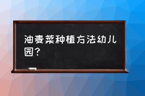 油麦菜种植方法和时间 油麦菜种植方法幼儿园? 油麦菜种植方法和时间 油麦菜种植方法幼儿园?
